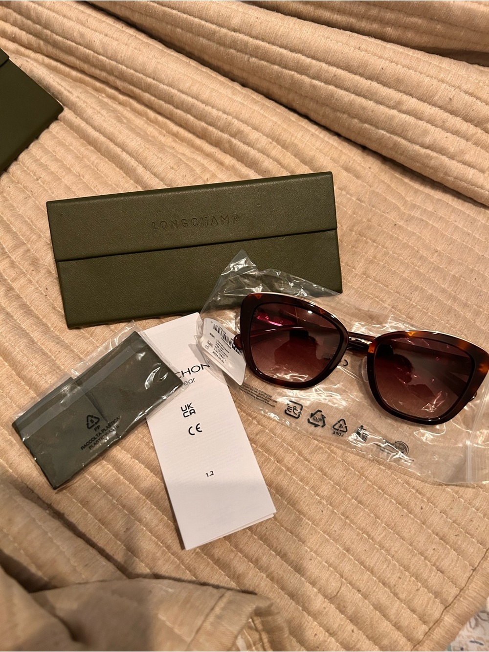 Longchamp Tortoiseshell Frame Sunglasses with Brown Gradient Lenses